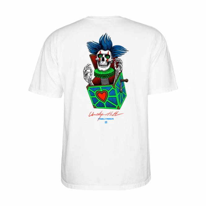 Powell Peralta Chris Hiett Skull Skate T-Shirt - White