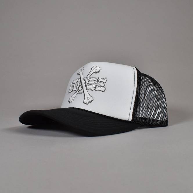 Powell Peralta Cross Bones Snapback Trucker Cap - Black/White