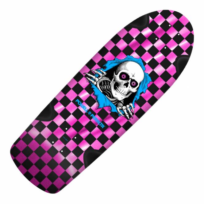 Powell Peralta Ripper O.G. Checkered '18' (Pink Foil) Old Skool Skateboard Deck 10.0