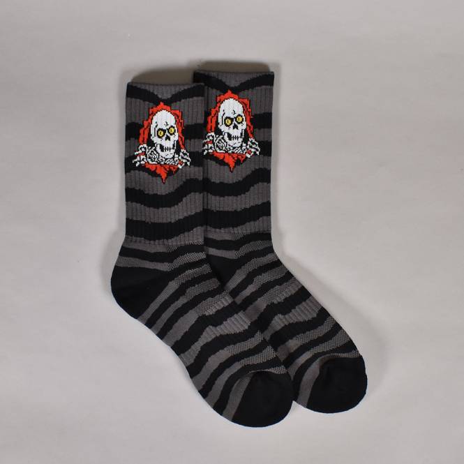 Powell Peralta Ripper Socks - Charcoal/Black Rip Stripe