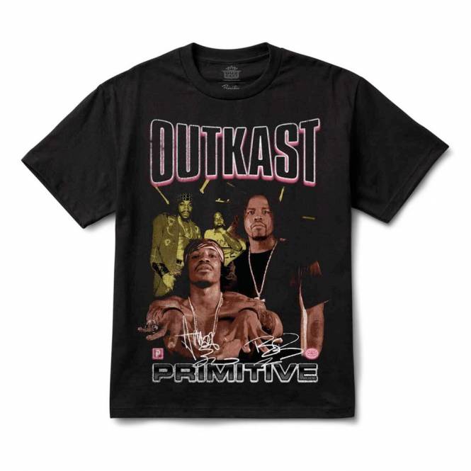 Primitive Skateboarding X Outkast Headline Skate T-Shirt - Black