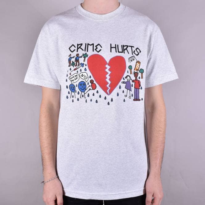 Quartersnacks Fat Kid Spot Mural Skate T-shirt - Ash Grey