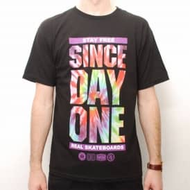 Real Since Day One Tie Dye Skate T-Shirt - Black