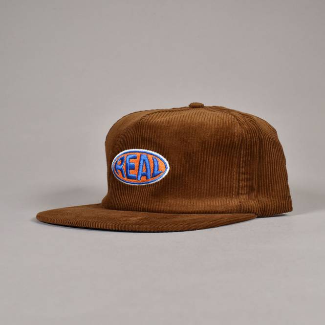 Real Skateboards Bubble Oval Snapback Cap - Brown