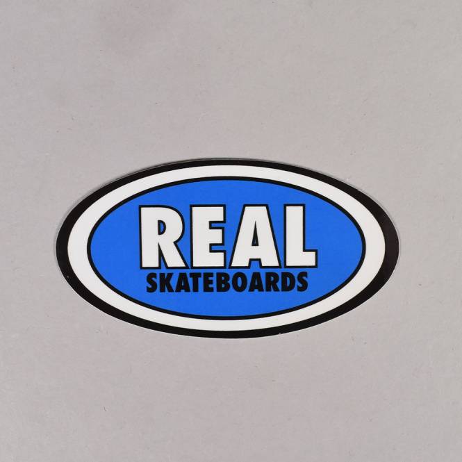 Real Skateboards Oval (Blue) Sticker - 4''