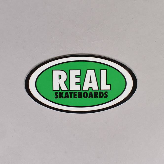 Real Skateboards Oval (Green) Sticker - 4''