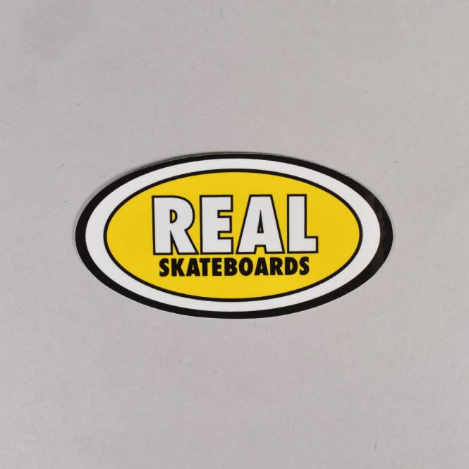 Real Skateboards Oval (Yellow) Sticker - 4''