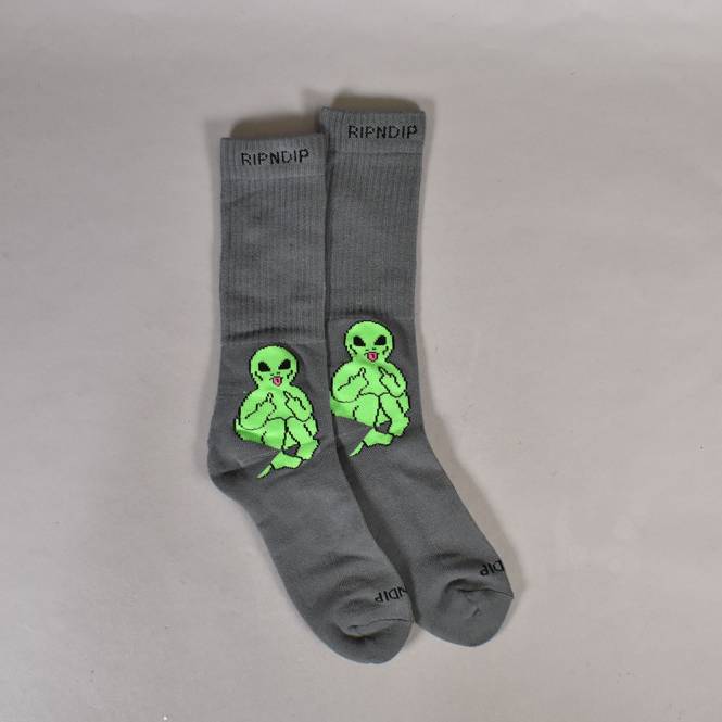 Rip N Dip Lord Alien Socks - Charcoal