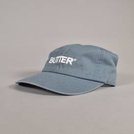 Rounded Logo 6 Panel Strapback Cap - Washed Ocean