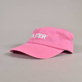 Rounded Logo 6 Panel Strapback Cap - Washed Pink
