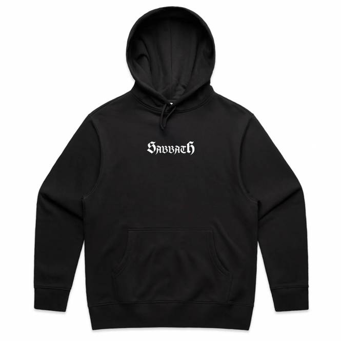 Sabbath Skateboard Wheels Embroidered Logo Pullover Hoodie - Black