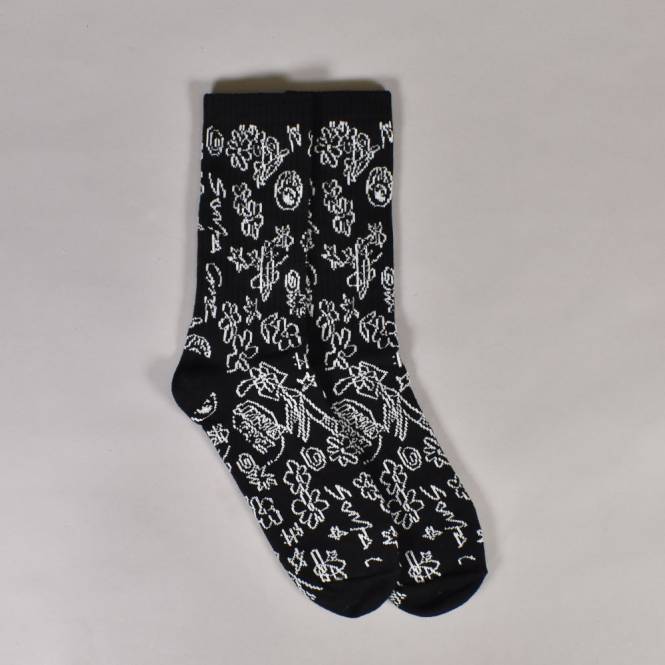 Santa Cruz Skateboards Artificial Scribble Sock - Black