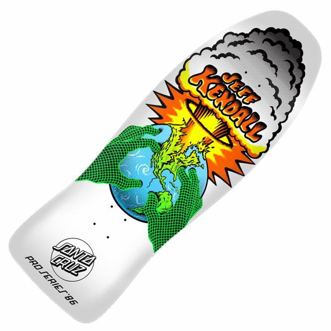 Santa Cruz Skateboards Jeff Kendall End Of The World White Reissue Skateboard Deck 10.0