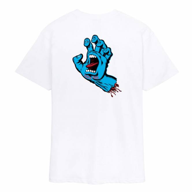 Santa Cruz Skateboards Screaming Hand Chest Skate T-Shirt - White