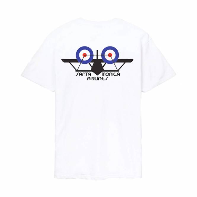 Santa Monica Airlines Skateboards Bi-Plane Skate T-Shirt - White
