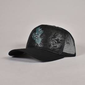 Scourge Hand Mesh Snapback Trucker Cap - Black