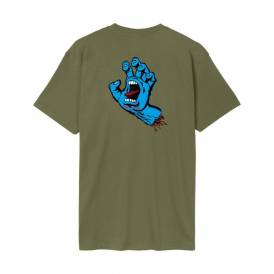 Screaming Hand Chest T-Shirt - Deep Olive