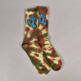 Screaming Hand Tie Dye Sock - Green Glow