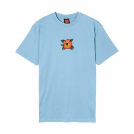 Screaming Hibiscus Front Skate T-Shirt - Pacific Blue