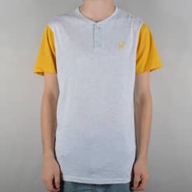 Script Henley - Athletic Heather/Mustard