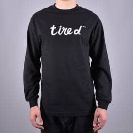 Script Long Sleeve Skate T-Shirt - Black 