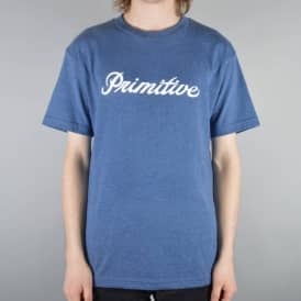 Signature Script Skate T-Shirt - Denim Heather