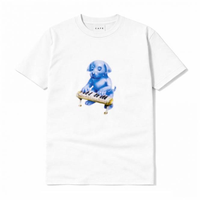 Skateboard Cafe Keyboard Skate T-Shirt - White