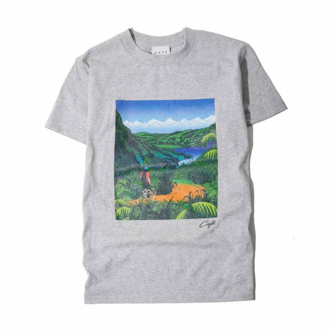 Skateboard Cafe Mountains Skate T-Shirt - Heather Grey