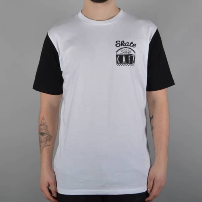 Skateboard Cafe Split Tee - White/Black