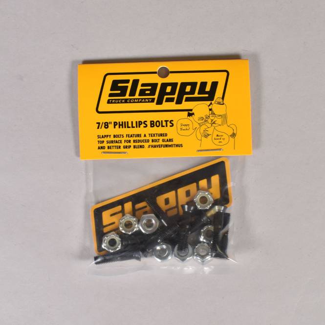 Slappy Trucks Black Skateboard Bolts - 7.8'' Phillips