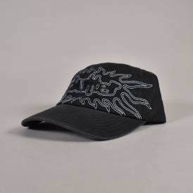 Solar 6 Panel Strapback Cap - Washed Black