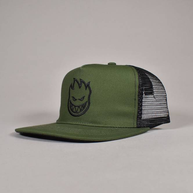 Spitfire Wheels Bighead Mesh Snapback Trucker Cap - Olive/Black (Twill)