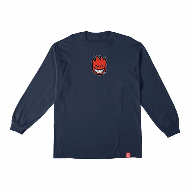 Spitfire Wheels Bighead Mid Fill Long Sleeve Skate T-Shirt - Navy/Red/White/Black