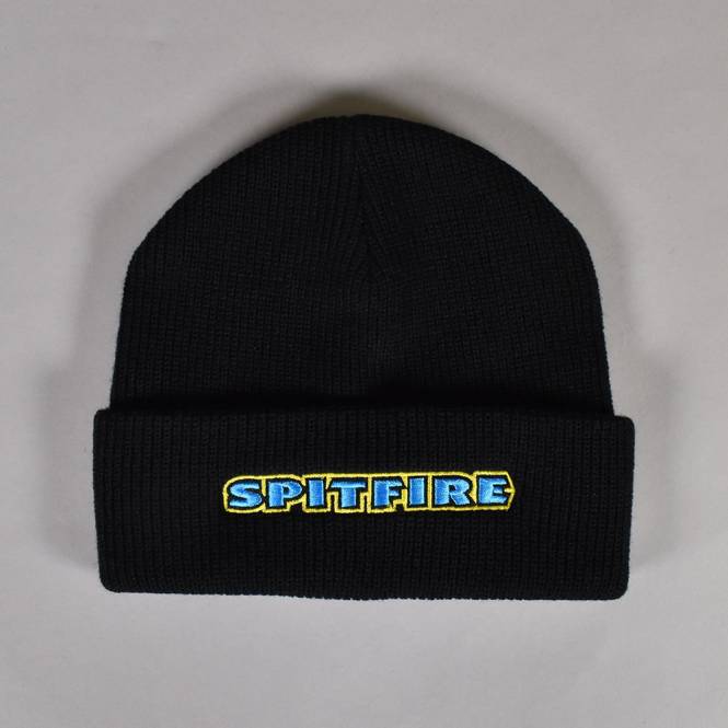 Spitfire Wheels Bighead Mushroom Script Beanie - Black/Blue/Yellow