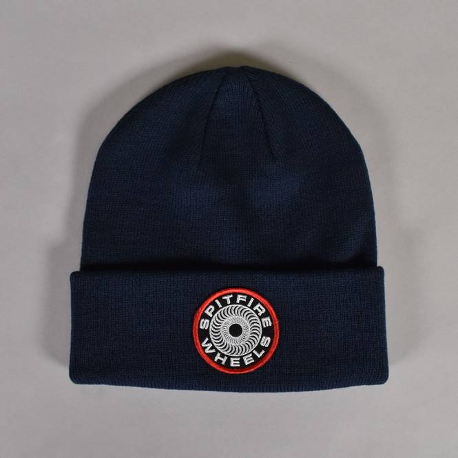 Spitfire Wheels Classic '87 Swirl Patch Cuff Beanie - Navy/Black/Red