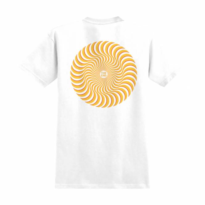Spitfire Wheels Classic Swirl Overlay Skate T-Shirt - White/Yellow