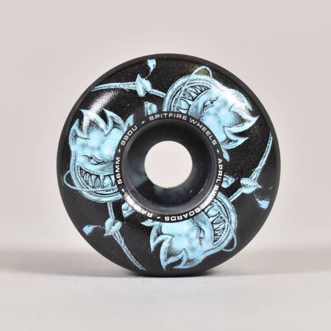 Spitfire Wheels x April Bighead Rose F4 99D Radial (Black/Blue Swirl) Skateboard Wheels 56mm