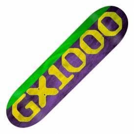 Split Veneer (Purple/Green/Yellow Logo) Skateboard Deck 8.0''