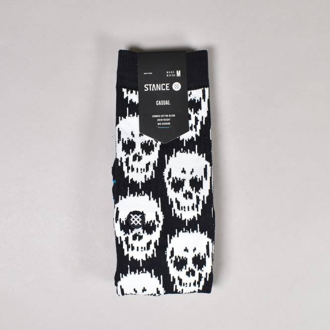 Stance Socks Static Skull Crew Socks - Black 