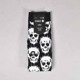Static Skull Crew Socks - Black 