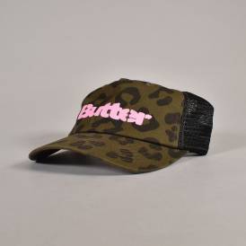 Stencil Snapback Mesh Trucker Cap - Leopard