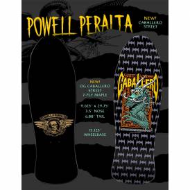 Steve Caballero Street Black/Grey Reissue Skateboard Deck 9.625"