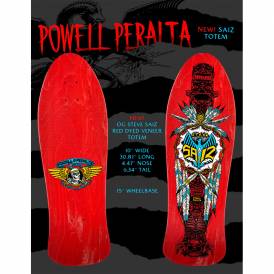 Steve Saiz Totem Red Stain Reissue Skateboard Deck 10.0"