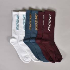 Strip Socks - Dark Cherry/White/Navy (3 Pack)
