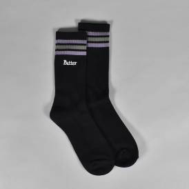 Stripe Socks - Black/Lavender/Sage