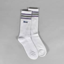 Stripe Socks - White/Lavender/Sage