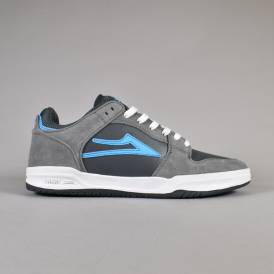 Telford Low Skate Shoes - Grey/Cyan Suede