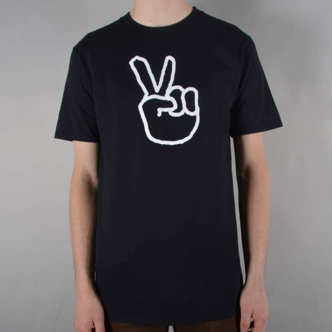 The National Skateboard Co. Left Handed Peace Skate T-Shirt - Black