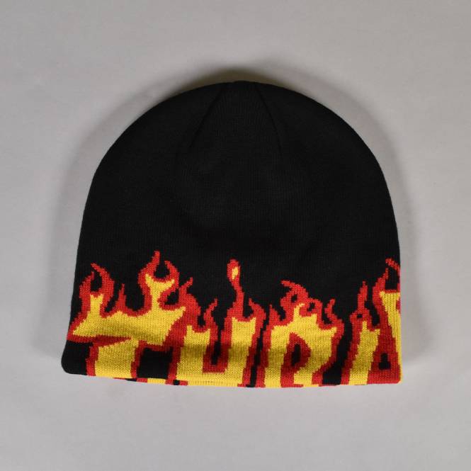 Thrasher Flame Skully Beanie - Black