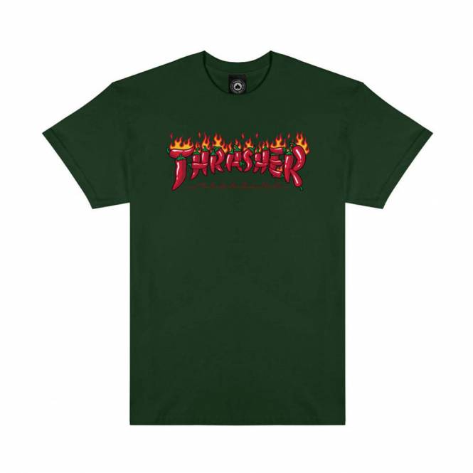 Thrasher Fuego Skate T-Shirt - Forest Green